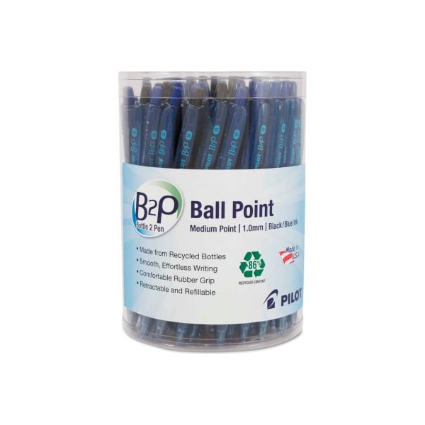 Pilot Pilot B2P Bottle-2-Pen Retractable Ballpoint Pen, 1mm, Assorted Ink/Barrel, 36/Pack 57050 - main